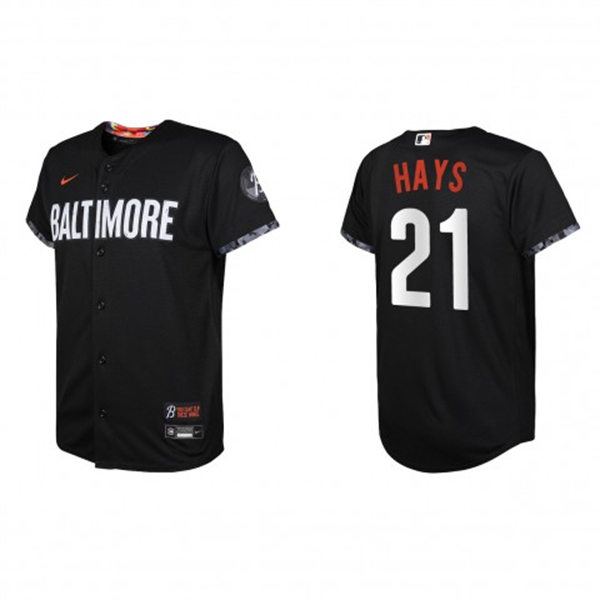 Youth Baltimore Orioles #21 Austin Hays  Black 2023 City Connect Jersey