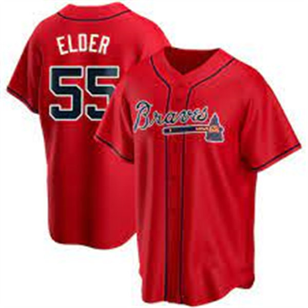 Mens Atlanta Braves #55 Bryce Elder Nike Red Alternate Cool Base Jersey
