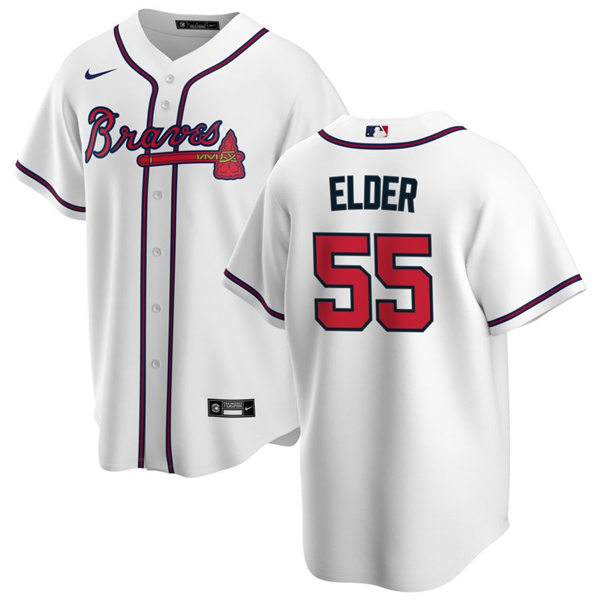 Mens Atlanta Braves #55 Bryce Elder Nike Home White CoolBase Jersey