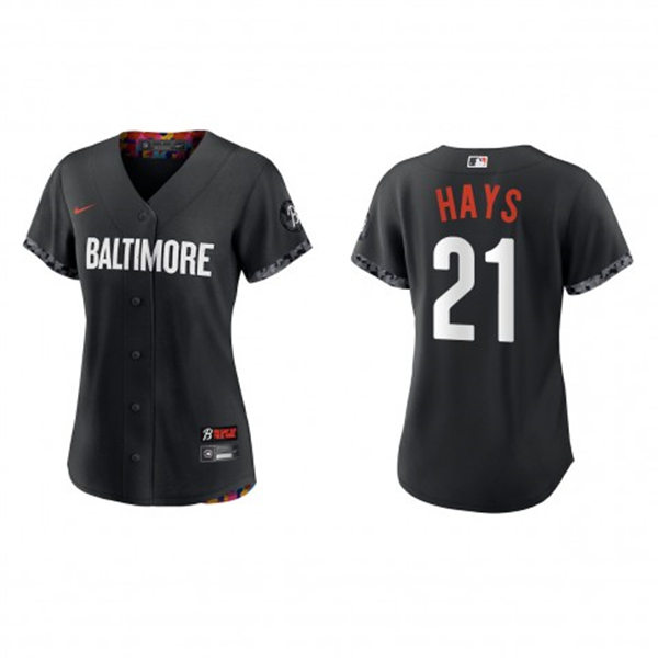 Women's Baltimore Orioles #21 Austin Hays Black 2023 City Connect Replica Jersey