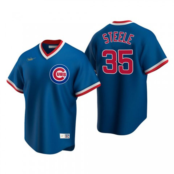 Men's Chicago Cubs #35 Justin Steele Nike Royal Pullover Cooperstown Jersey
