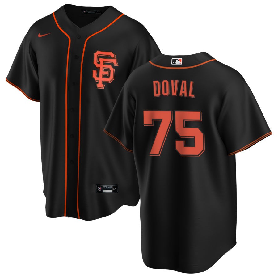 Mens San Francisco Giants #75 Camilo Doval Nike Black Alternate Coolbase Player Jersey