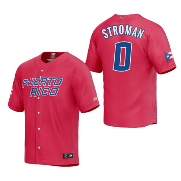 Mens Youth Puerto Rico #6 Marcus Stroman Red 2023 World Baseball Classic Jersey