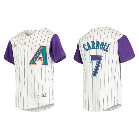 Youth Arizona Diamondbacks #7 Corbin Carroll Nike Cream Cooperstown Collection Jersey