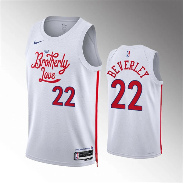 Mens Philadelphia 76ers #22 Patrick Beverley White 2022-23 City Edition Authentic Player Jersey