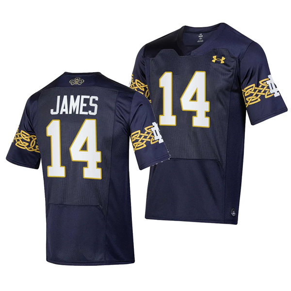 Mens Youth Notre Dame Fighting Irish #14 Aer Lingus 2023 Aer Lingus College Football Classic Jersey - Navy