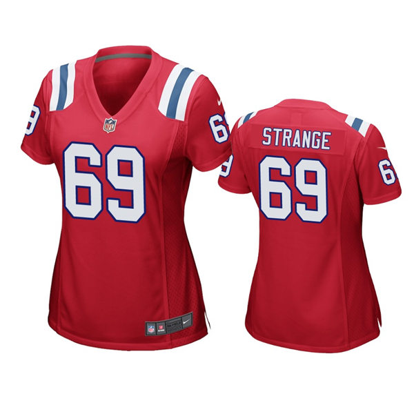 Womens New England Patriots #69 Cole Strange Nike Red Alternate Limited Jersey