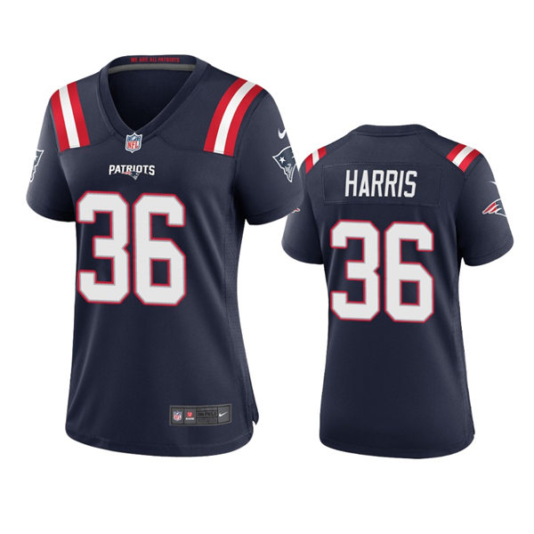 Womens New England Patriots #36 Kevin Harris Nike Navy Limited Jersey