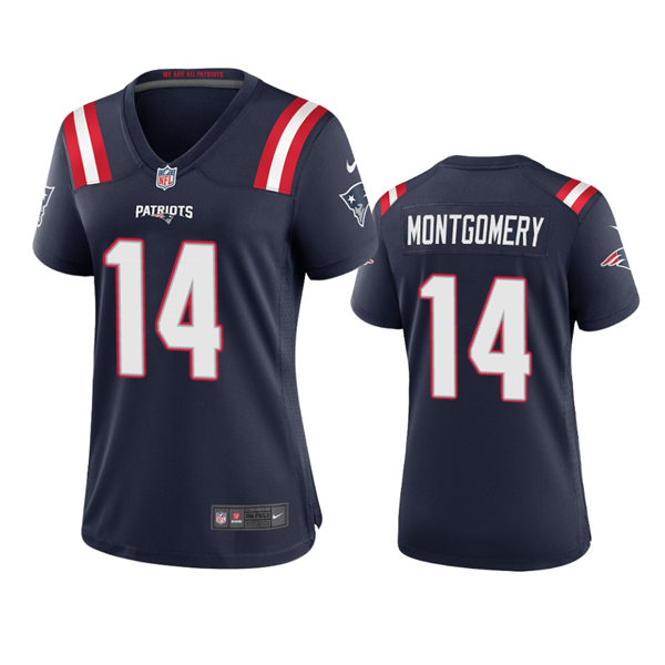 Womens New England Patriots #14 Ty Montgomery  Nike Navy Limited Jersey