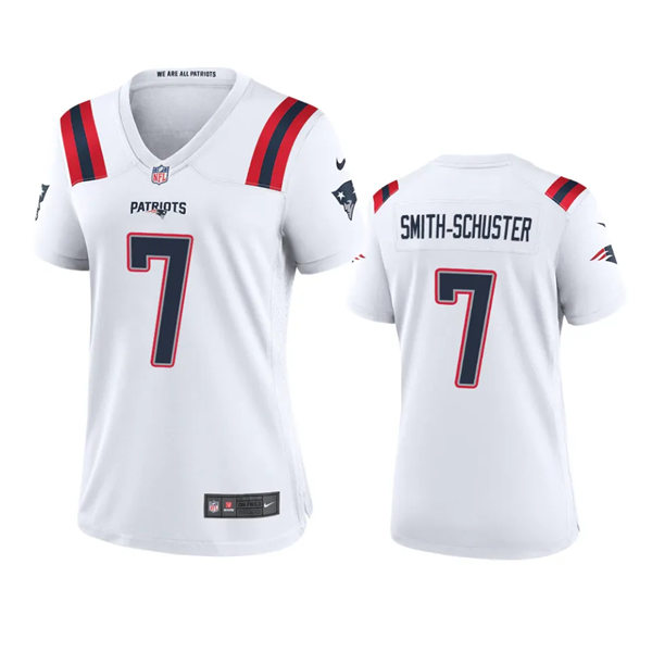 Womens New England Patriots #7 JuJu Smith-Schuster Nike White Limited Jersey
