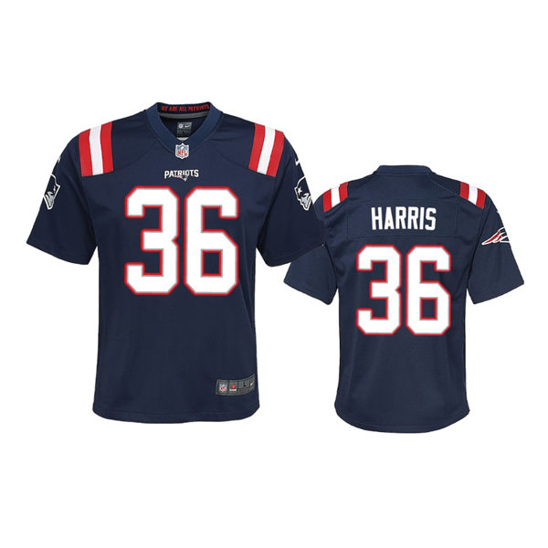 Youth New England Patriots #36 Kevin Harris Nike Navy Limited Jersey
