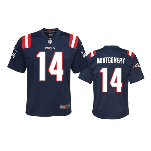 Youth New England Patriots #14 Ty Montgomery Nike Navy Limited Jersey