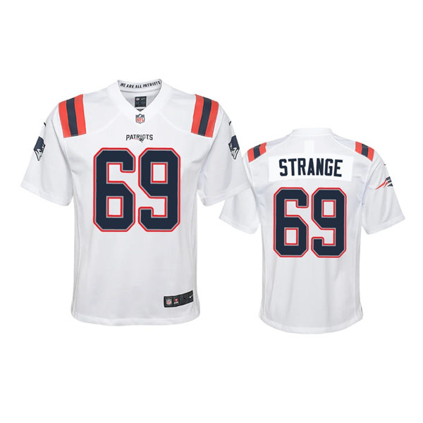 Youth New England Patriots #69 Cole Strange Nike White Limited Jersey