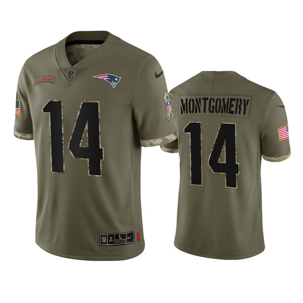 Mens New England Patriots #14 Ty Montgomery 2022 Salute To Service Jersey