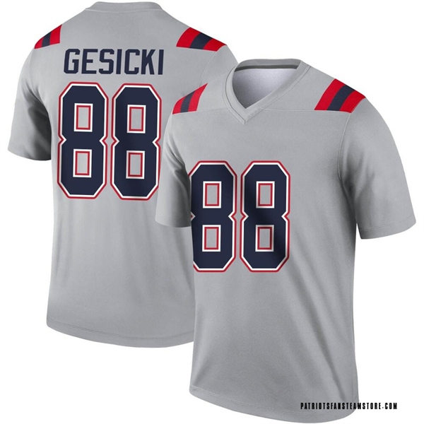 Mens New England Patriots #88 Mike Gesicki Nike Grey Inverted Legend Jersey
