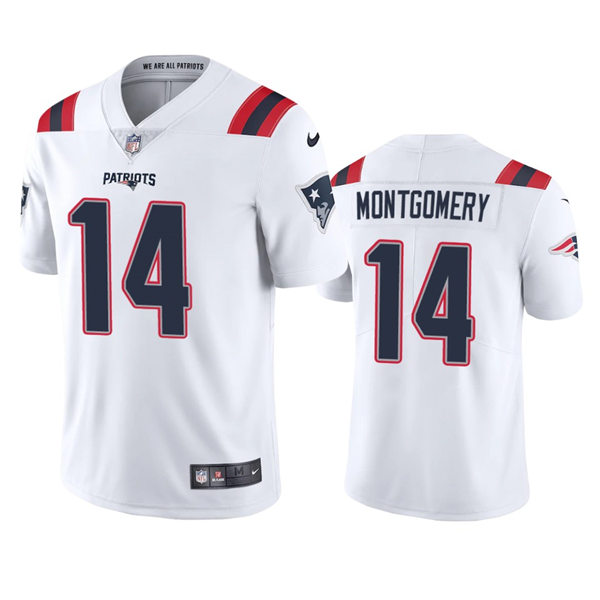 Mens New England Patriots #14 Ty Montgomery Nike White Vapor Untouchable Limited Jersey