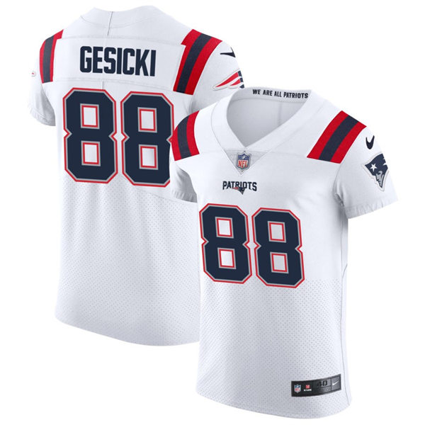 Mens New England Patriots #88 Mike Gesicki Nike White Vapor Untouchable Limited Jersey