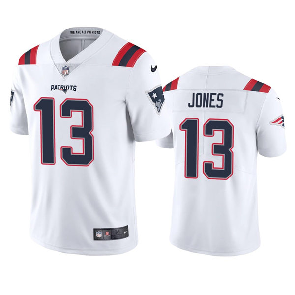 Mens New England Patriots #13 Jack Jones Nike White Vapor Untouchable Limited Jersey