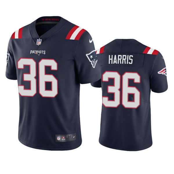 Mens New England Patriots #36 Kevin Harris ike Navy Vapor Untouchable Limited Jersey 