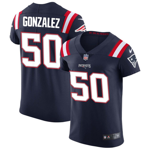 Mens New England Patriots #50 Christian Gonzalez Nike Navy Vapor Untouchable Limited Jersey