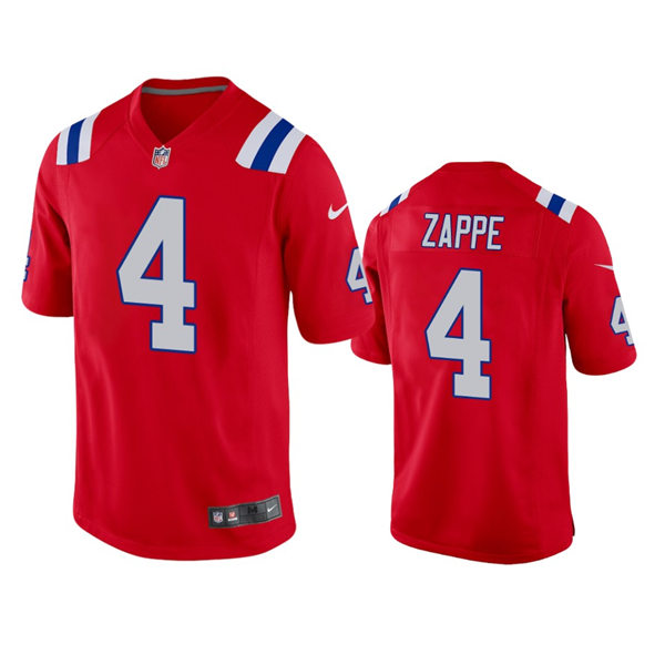 Mens New England Patriots #4 Bailey Zappe Nike Red Alternate Vapor Untouchable Limited Player Jersey