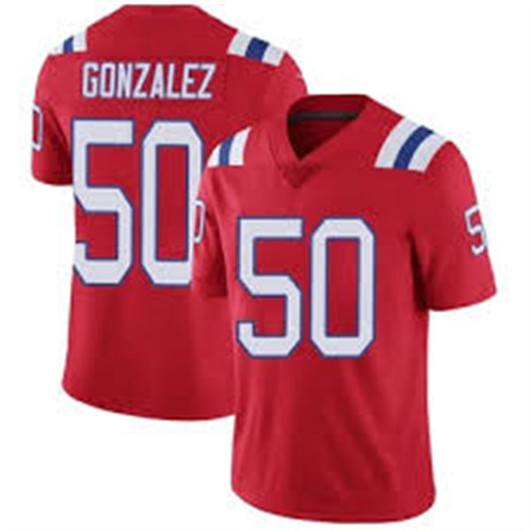Mens New England Patriots #50 Christian Gonzalez Nike Red Alternate Vapor Untouchable Limited Player Jersey