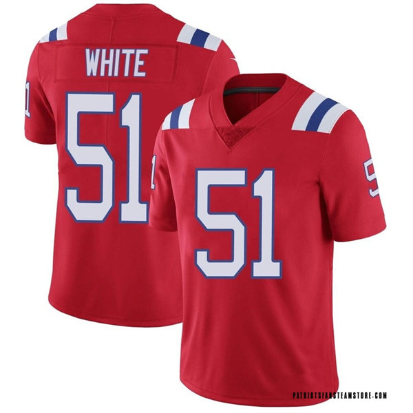 Mens New England Patriots #51 Keion White Nike Red Alternate Vapor Untouchable Limited Player Jersey