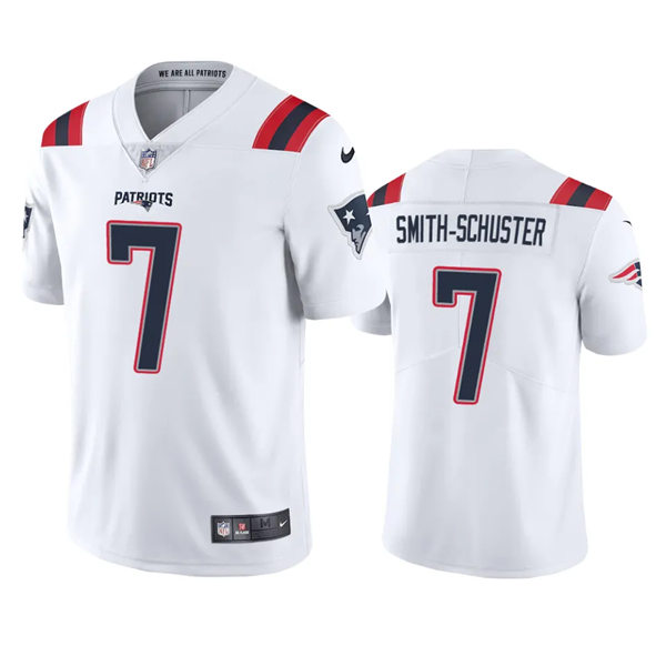 Mens New England Patriots #7 JuJu Smith-Schuster Nike White Vapor Untouchable Limited Jersey