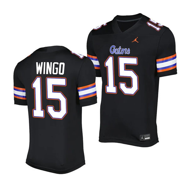 Mens Youth Florida Gators #15 Derek Wingo 2023 Black Alternate Football SALUTING THOSE WHO SERVE UNIFORM Jersey