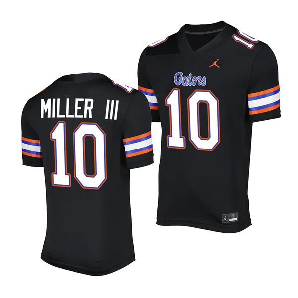 Mens Youth Florida Gators #10 Jack Miller III 2023 Black Alternate Football SALUTING THOSE WHO SERVE UNIFORM Jersey