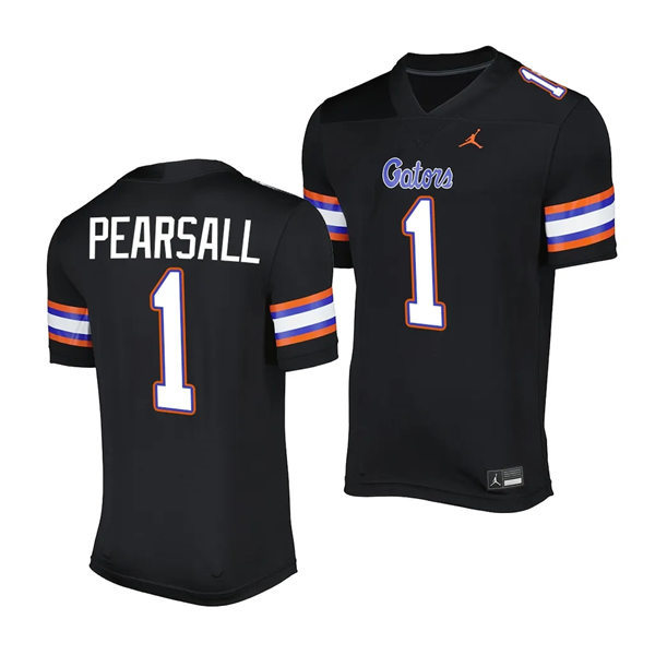 Mens Youth Florida Gators #1 Ricky Pearsall 2023 Black Alternate Football SALUTING THOSE WHO SERVE UNIFORM Jersey