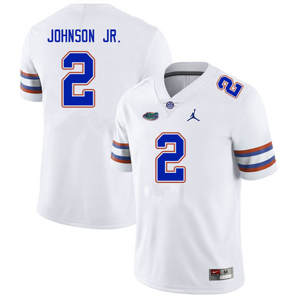 Mens Youth Florida Gators #2 Montrell Johnson Jr. White College Football Game Jersey((2)