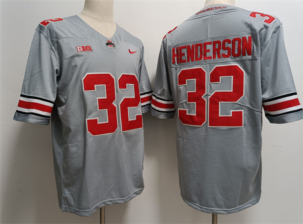 Mens Ohio State Buckeyes #32 TreVeyon Henderson 2023 Alternate Gary Limited Football Jersey