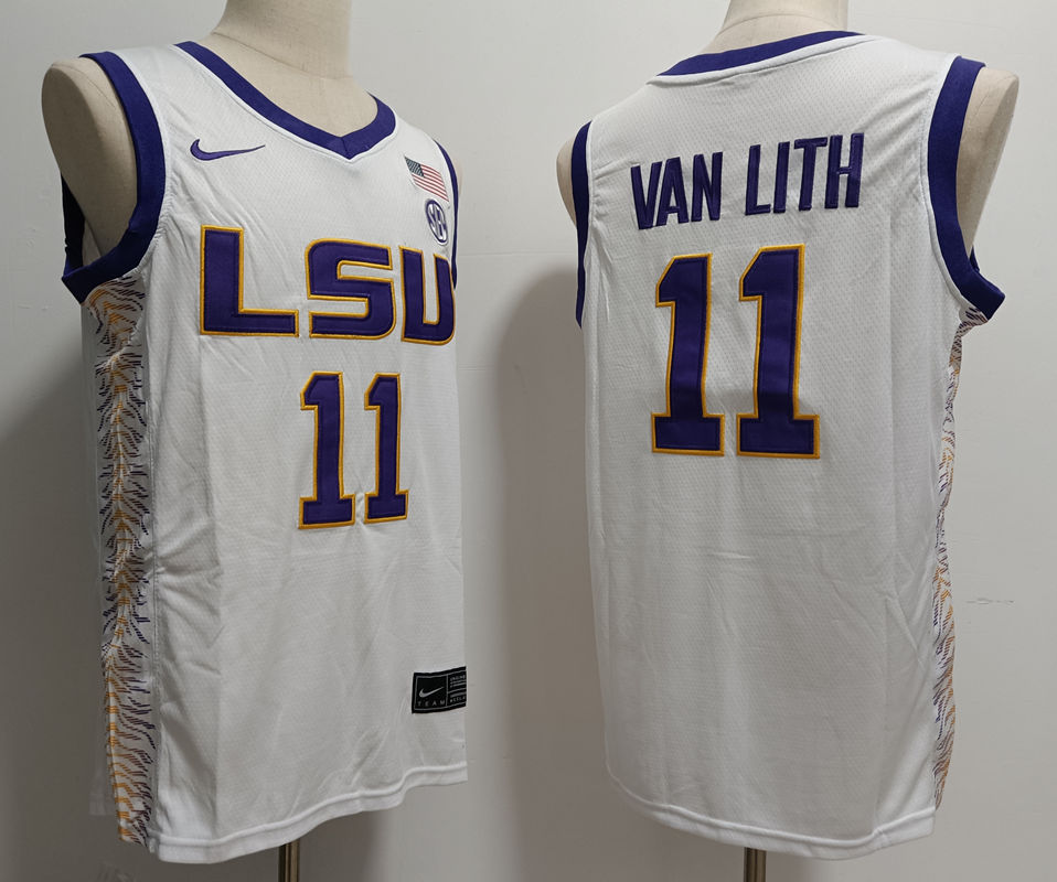 Mens LSU Tigers #11 Hailey Van Lith Nike White Basketball Game Jersey