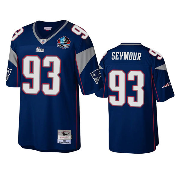 Men's New England Patriots #93 Richard Seymour Navy Mitchell & Ness 2003 Legacy Throwback Jersey