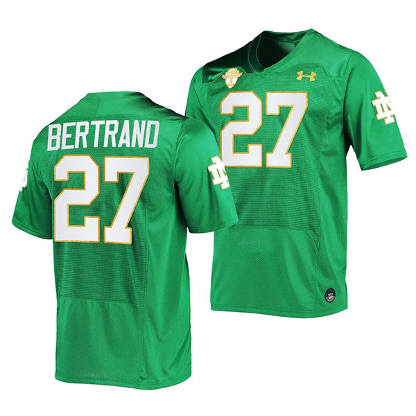 Men's Youth Notre Dame Fighting Irish #27 JD Bertrand 2023 Kelly Green with Name College Football Game Jersey