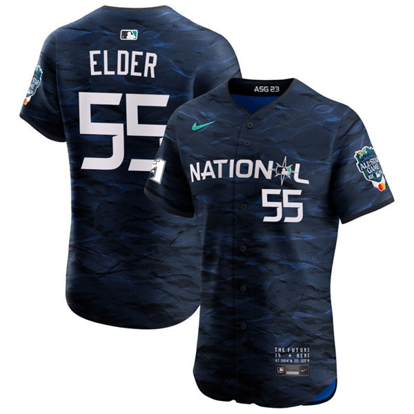 Mens Youth Atlanta Braves #55 Bryce Elder National League 2023 MLB All-Star Game Limited Player Jersey Navy