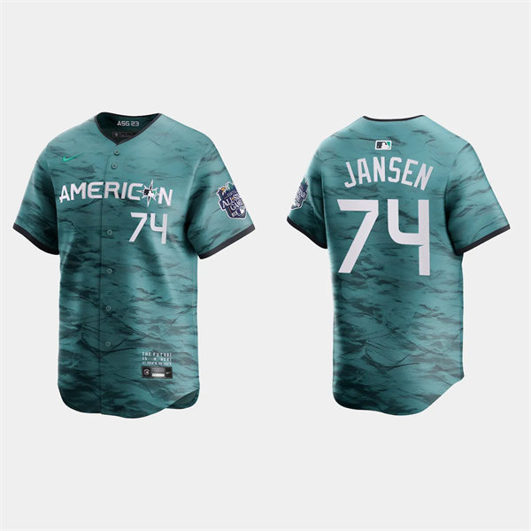 Men's Youth Boston Red Sox #74 Kenley Jansen American League 2023 MLB All-Star Game Limited Player Jersey Teal