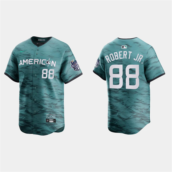 Mens Youth Chicago White Sox #88 Luis Robert Jr. American League 2023 MLB All-Star Game Limited Player Jersey Teal