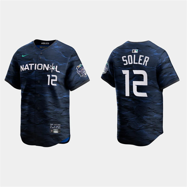 Mens Youth Miami Marlins #12 Jorge Soler National League 2023 MLB All-Star Game Limited Player Jersey Navy