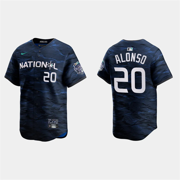 Mens Youth New York Mets #20 Pete Alonso National League 2023 MLB All-Star Game Limited Player Jersey Navy