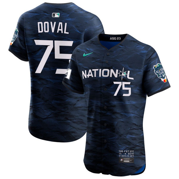 Mens Youth San Francisco Giants #75 Camilo Doval National League 2023 MLB All-Star Game Limited Player Jersey Navy
