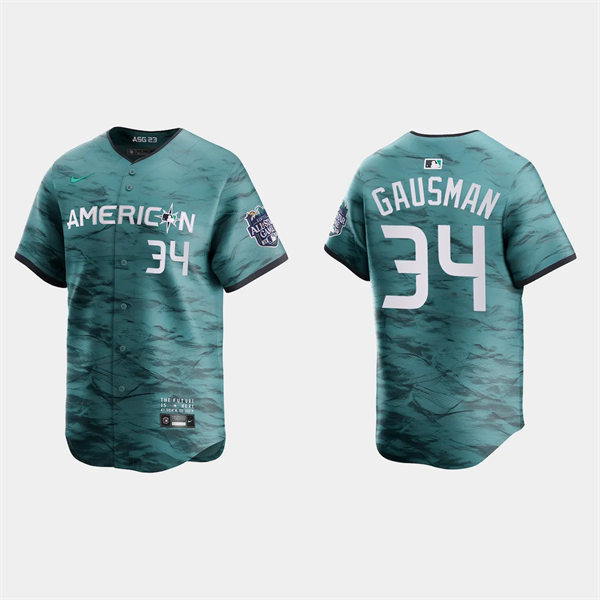 Men's Youth Toronto Blue Jays #34 Kevin Gausman American League 2023 MLB All-Star Game Limited Player Jersey Teal 