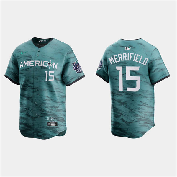 Men's Youth Toronto Blue Jays #15 Whit Merrifield American League 2023 MLB All-Star Game Limited Player Jersey Teal
