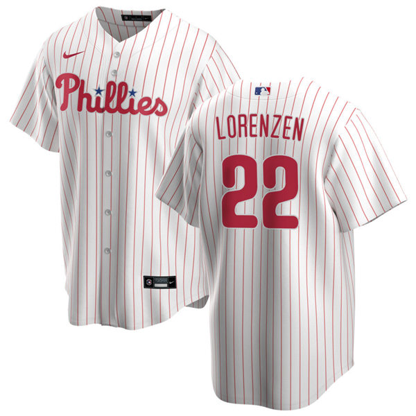 Mens Philadelphia Phillies #22 Michael Lorenzen Nike White Pinstripe Home Coolbase Jersey