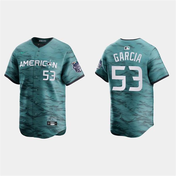 Men's Youth Texas Rangers #53 Adolis Garcia American League 2023 MLB All-Star Game Limited Player Jersey Teal