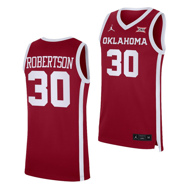 Mens Youth Oklahoma Sooners #30 Taylor Robertson Nike Crimson Basketball Game Jersey