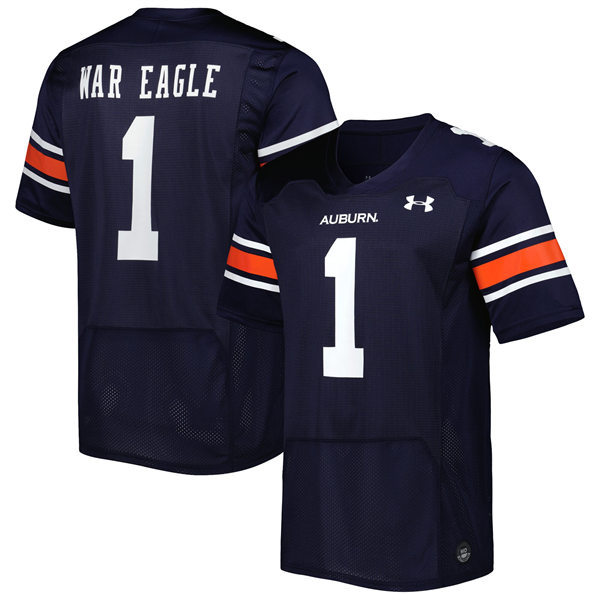 Womens Auburn Tigers #1 WAR EAGLE Team Wordmark Football Jersey - Navy