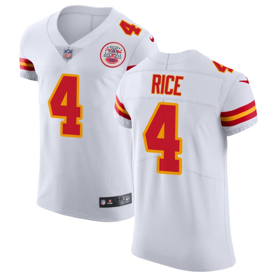 Men's Kansas City Chiefs #4 Rashee Rice Nike White Vapor Untouchable Limited Jersey(1)