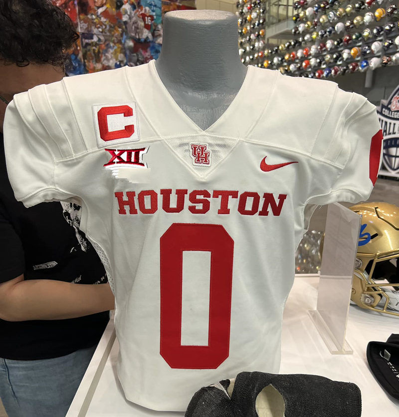 Mens Youth Houston Cougars Custom 2023 BIG-12 White Houston Football Game Jersey